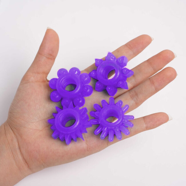 KIT COM 4 ANÉIS PENIANOS EM SILICONE AJUSTÁVEIS
