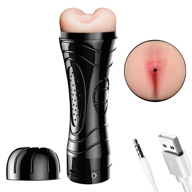 MASTURBADOR LANTERNA ANUS CYBERSKIN COM VIBRO RECARREGÁVEL
