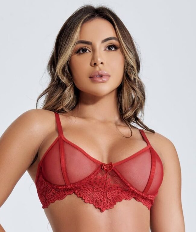 SUTIÃ MEIA TAÇA RENDA TRABALHADA OTIMA QUALIDADE