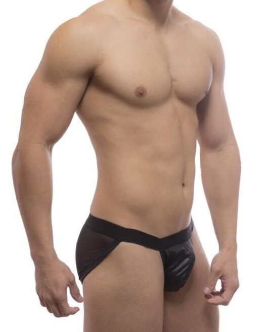 CUECA SLIP CIRRE NA FRENTE TULE ATRAS PRETO COM ELASTICO RESISTENTE