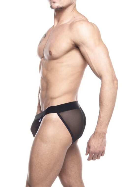 CUECA SLIP TULE PRETO COM ELASTICO RESISTENTE