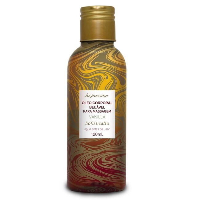 ÓLEO DE MASSAGEM CORPORAL AROMA BAUNILHA COM OLEO DE COCO 120ML