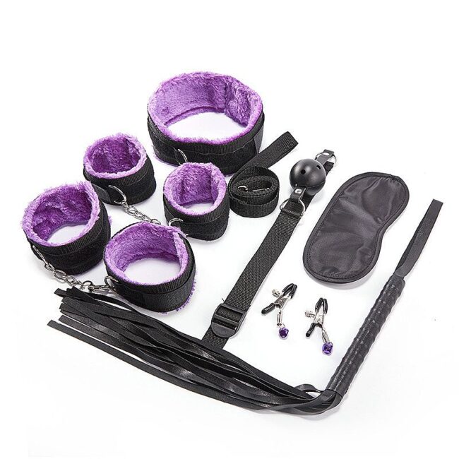 KIT SADO COMPLETO COM REVESTIMENTO PELUCIA ROXO