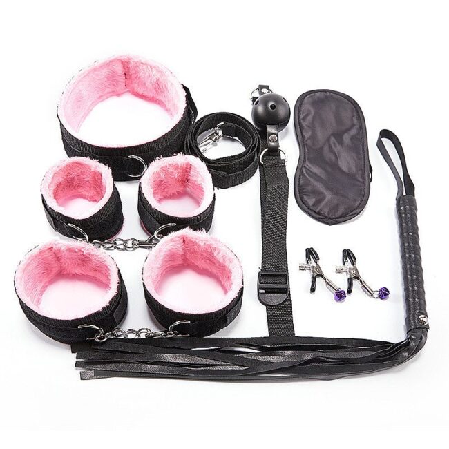 KIT SADO COMPLETO COM REVESTIMENTO PELUCIA ROSA