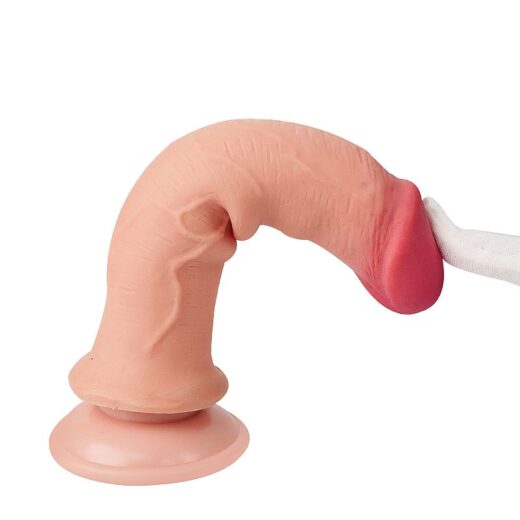 PENIS DUPLA CAMADA PELE MOVEL ULTRA REALISTICO COM VENTOSA REMOVIVEL BEGE 19,5X3,5CM - Image 5