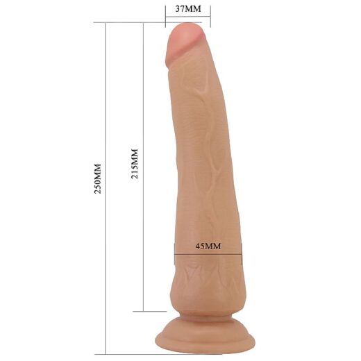 PENIS DUPLA CAMADA PELE MOVEL ULTRA REALISTICO FLEXIVEL COM VENTOSA 25X4,5CM BEGE - Image 2