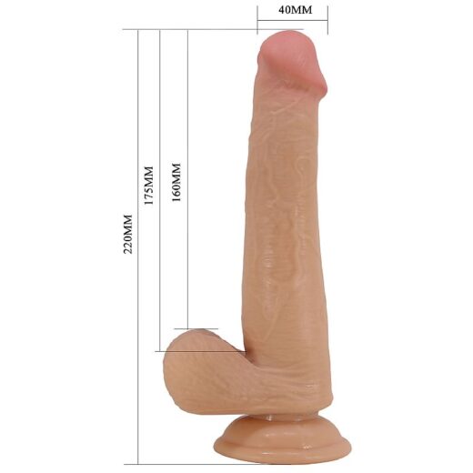 PENIS DUPLA CAMADA PELE MOVEL ULTRA REALISTICO FLEXIVEL COM VENTOSA 22X4CM BEGE - Image 6