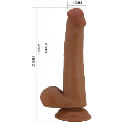PENIS DUPLA CAMADA PELE MOVEL ULTRA REALISTICO FLEXIVEL COM VENTOSA 22X4CM MARROM - Image 2