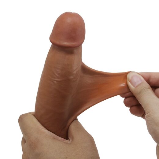 PENIS DUPLA CAMADA PELE MOVEL ULTRA REALISTICO FLEXIVEL COM VENTOSA 21,4X4,4CM MARROM - Image 8