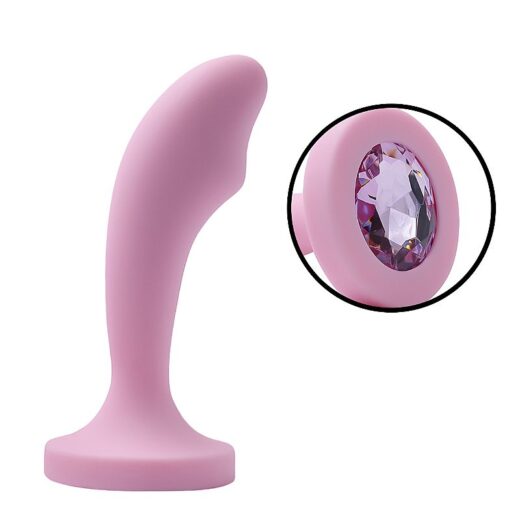 PLUG ANAL CURVADO COM JOIA NA BASE