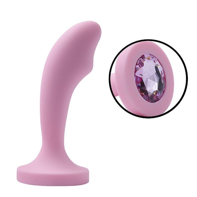 PLUG ANAL CURVADO COM JOIA NA BASE