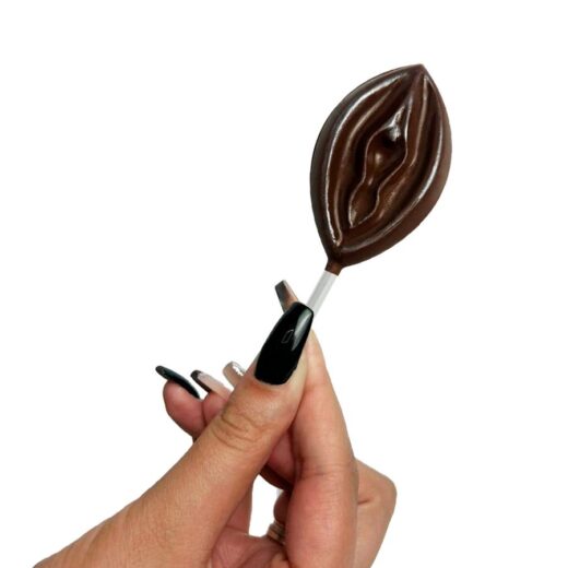 PIRULITO DE CHOCOLATE EM FORMATO DE VAGINA COM GLITTER - Image 2