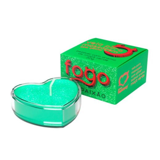 VELA CORPORAL BEIJÁVEL COM GLITTER MAÇA VERDE 20G