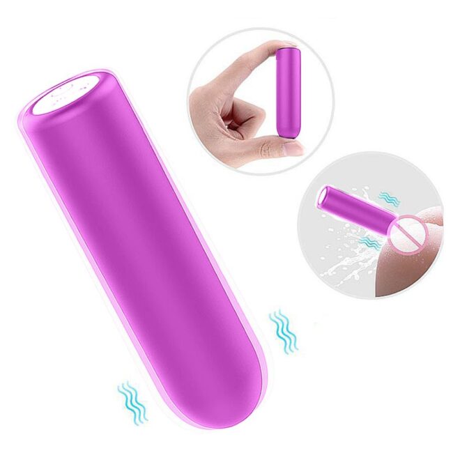 BULLET RECARREGAVEL 9 VIBRAÇÕES SUPER POTENTE SUBMERGIVEL ROXO