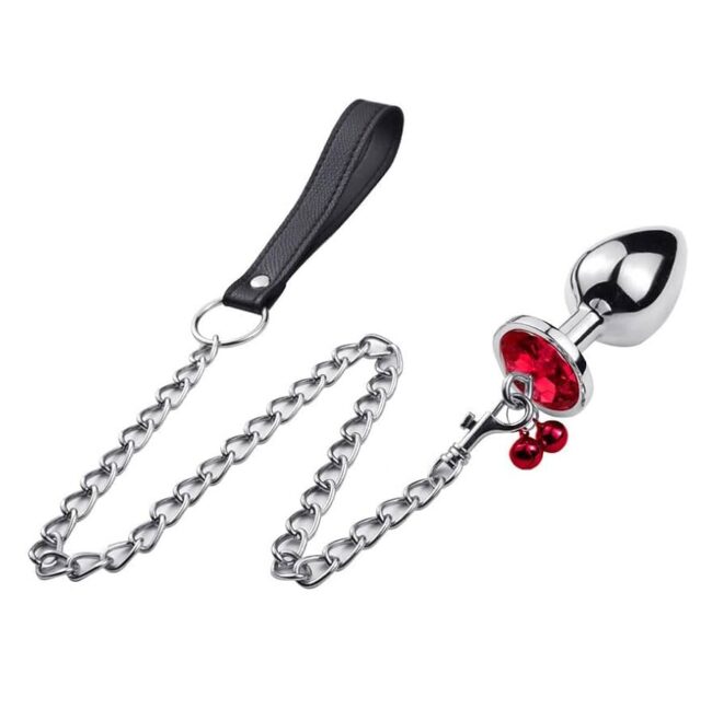 PLUG ANAL DE AÇO COM SINO E CORRENTE PLUG TAMANHO G