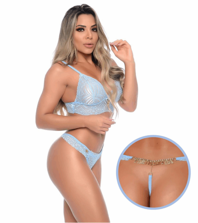 CONJUNTO COM PALAVRA TREPADEIRA AZUL