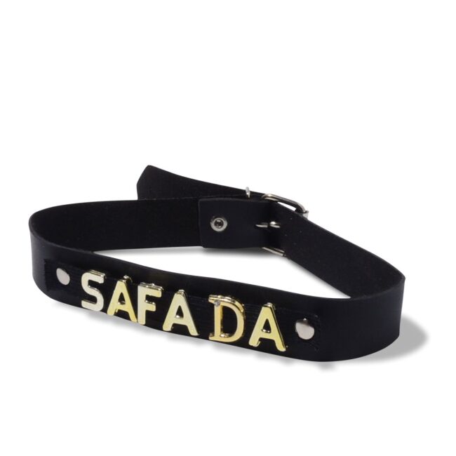 COLEIRA SAFADA EM COURO ECOLÓGICO