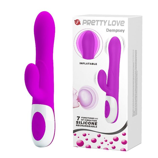 VIBRADOR COM PONTA INFLÁVEL 7 VIBRAÇÕES RECARREGÁVEL