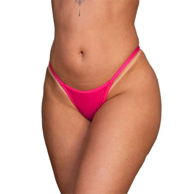 CALCINHA FIO CANELADA REGULÁVEL PINK