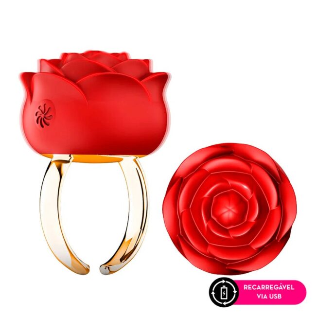 ANEL COM ROSA RECARREGAVEL 10 VIBRAÇÕES