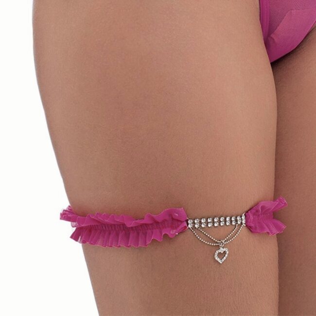 PERSEX EM RENDA DETALHES EM STRASS ORNAMENTO FORMATO CORAÇÃO ROSA