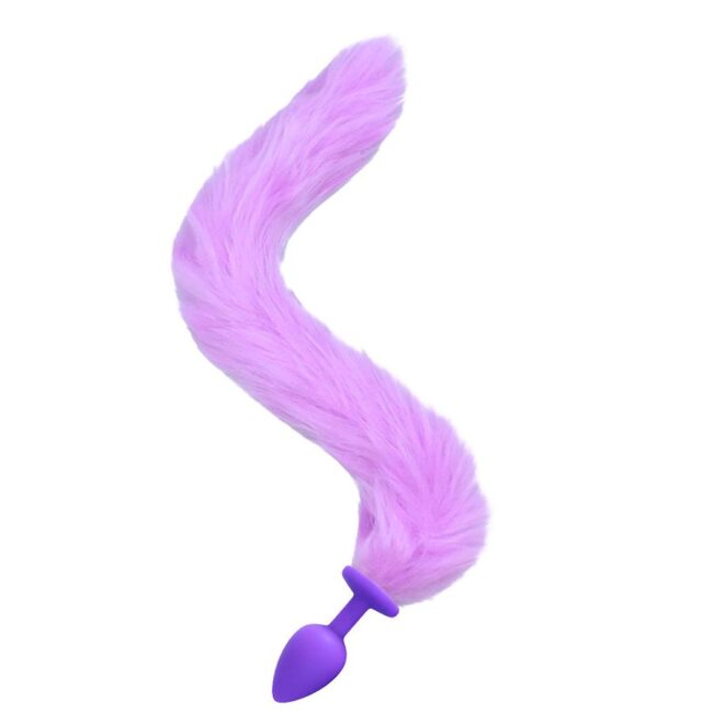 PLUG ANAL SILICONE RABO DE RAPOSA LILAS PLUG TAMANHO P