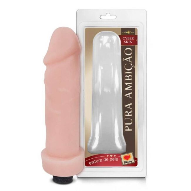 PRÓTESE CYBERSKIN COM VIBRADOR MULTIVELOCIDADE 20X5CM