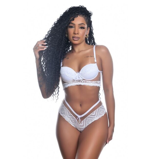 CONJUNTO BRANCO COM DETALHE TULE