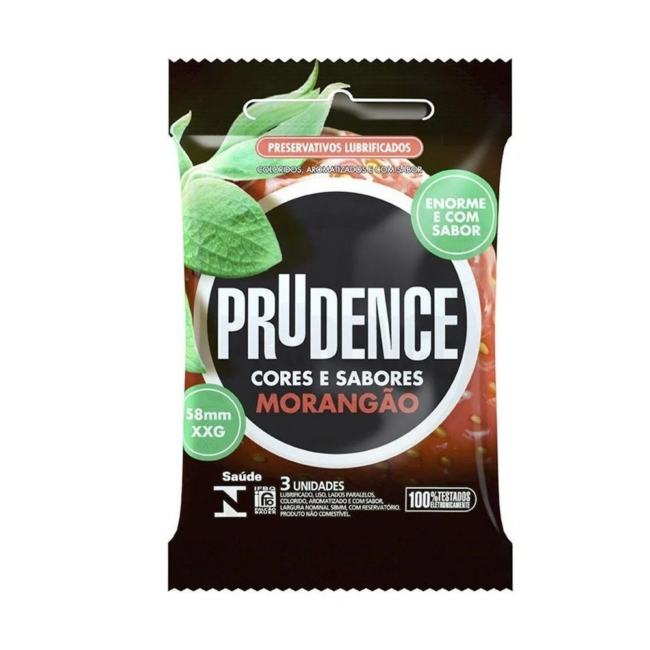 PRESERVATIVO MORANGÃO XXG COM 3 UNIDADES