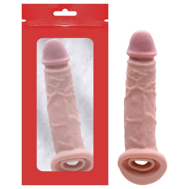 CAPA PENIANA ANEL ESCROTO 20 X 3,9CM BEGE