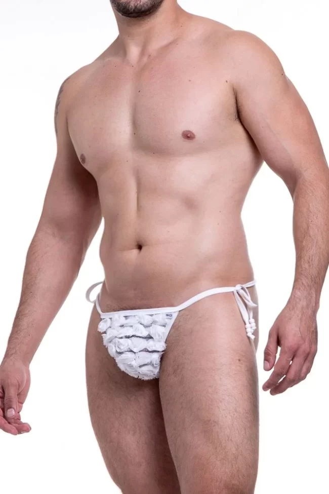 FIO CALCINHA FRANJA BRANCA BORDADO A MAO