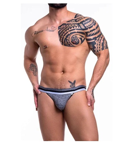 JOCK SUPLEX ELASTICO TRICOLOR CINZA E PRETO ALTA QUALIDADE