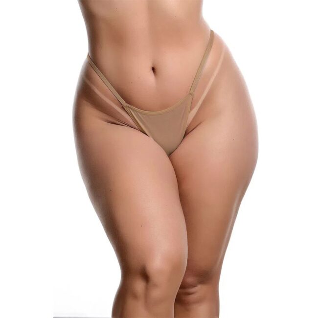 CALCINHA FIO DENTAL COM REGULAGEM NUDE