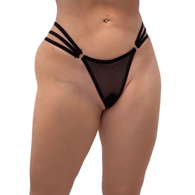 CALCINHA PREDADORA EM TULE PRETA P/M