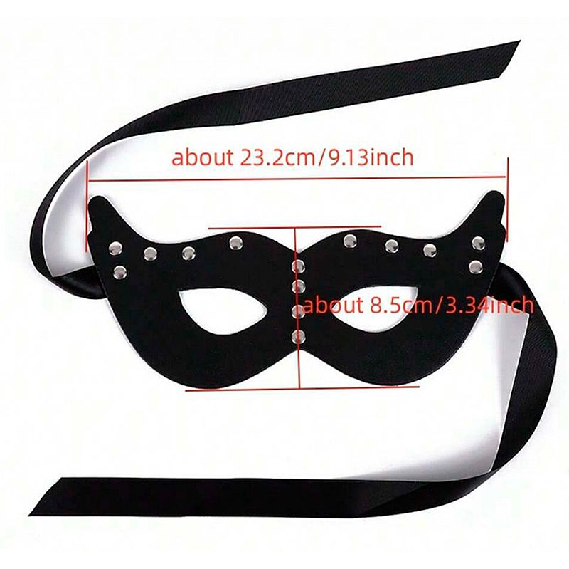 MÁSCARA EM COURO APLICAÇOES COM CETIM DE AMARRAR - Imagem 2