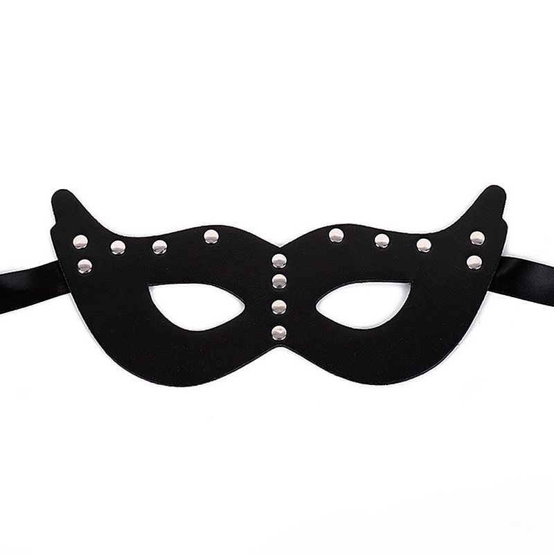 MÁSCARA EM COURO APLICAÇOES COM CETIM DE AMARRAR - Imagem 3