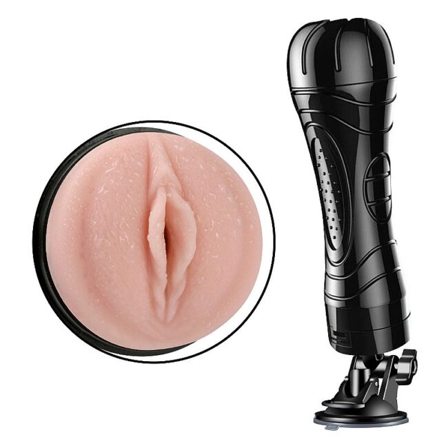 MASTURBADOR LANTERNA VAGINA CYBERSKIN COM VIBRO E VENTOSA DE ALTA FIXAÇÃO