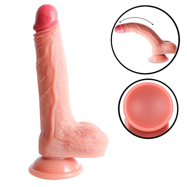 PRÓTESE 21X3CM COM ESCROTO E VENTOSA