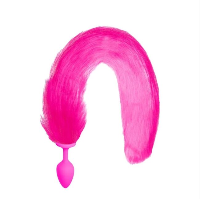 PLUG ANAL SILICONE RABO DE RAPOSA PINK PLUG TAMANHO P