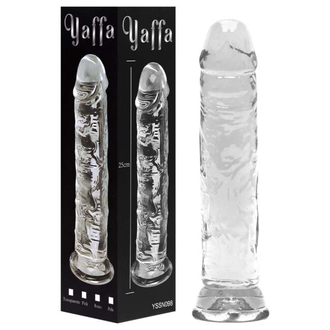 PENIS REALISTICO TRANSPARENTE COM VENTOSA 25 X 4,2CM