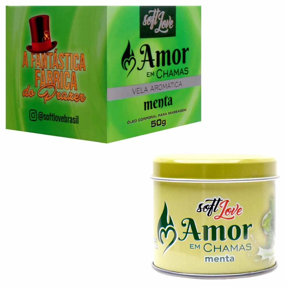 SOFT LOVE AMOR EM CHAMAS VELA AROMÁTICA MENTA 50g