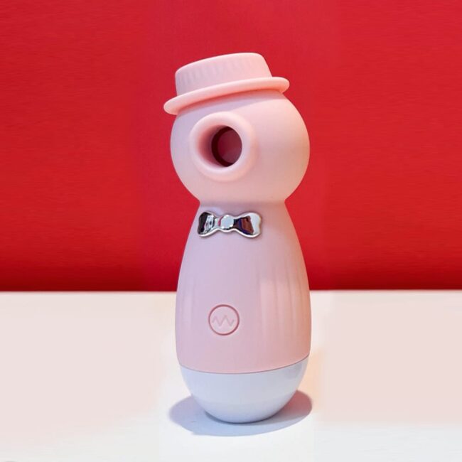 ESTIMULADOR CLITORIANO COM 10 MODOS DE PRESSÃO EM FORMATO DE PINGUIM ROSA