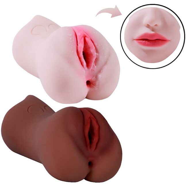 MASTURBADOR TRIPLO VAGINA ANUS E BOCA SUPER REALISTICO CYBERSKIN MARROM