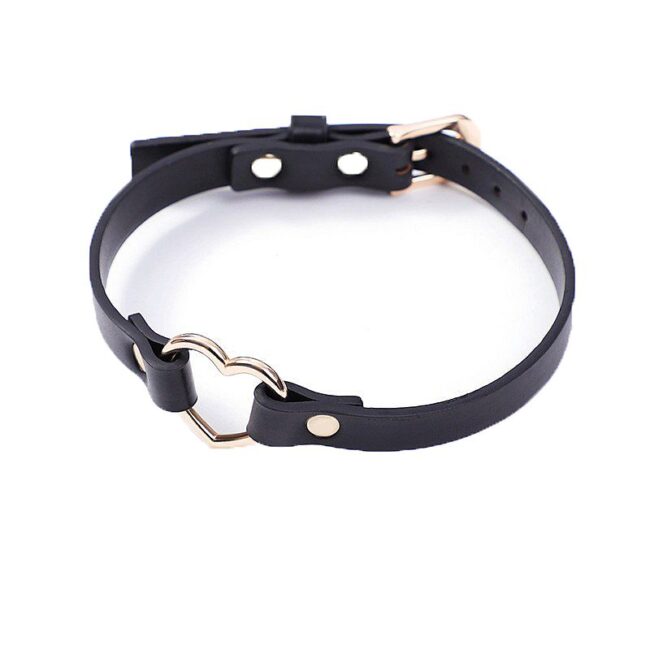COLEIRA BONDAGE COM CORAÇÃO CHOKER PRETO