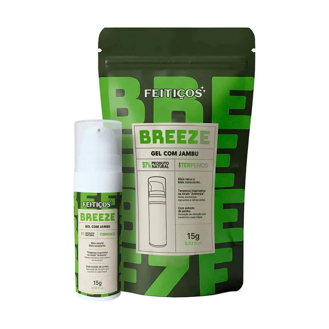 BREEZE EXCITANTE EM GEL COM JAMBU E TERPENOS 15G FEITIÇOS AROMÁTICOS