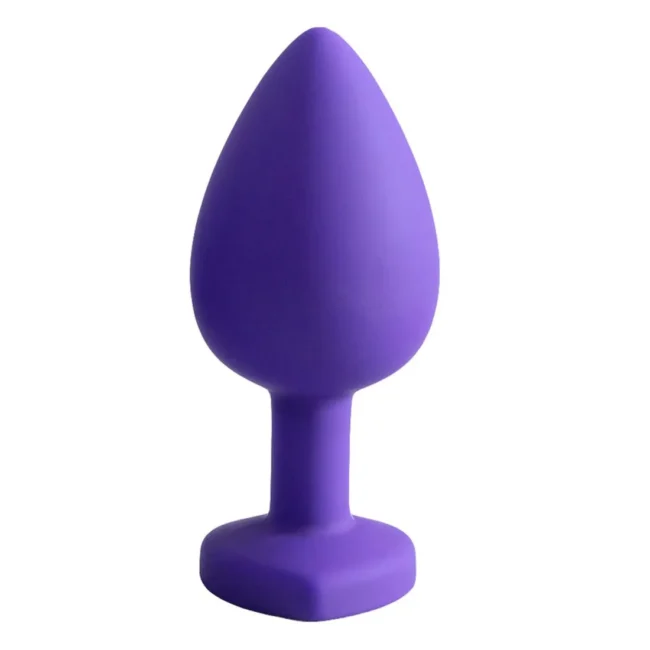 PLUG ANAL EM SILICONE COM PEDRA EM FORMADO DE CORAÇÃO G