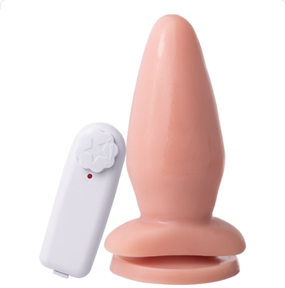 PLUG VIBRADOR CONTROLE COM FIO E VENTOSA 14X 5,4 CM