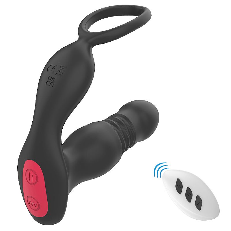 VIBRADOR PRÓSTATA VAI E VEM COM ANEL PENIANO COM CONTROLE
