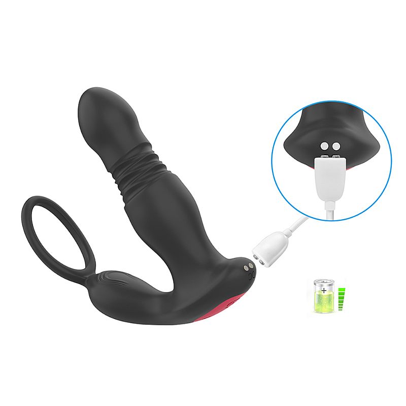 VIBRADOR PRÓSTATA VAI E VEM COM ANEL PENIANO COM CONTROLE - Imagem 4