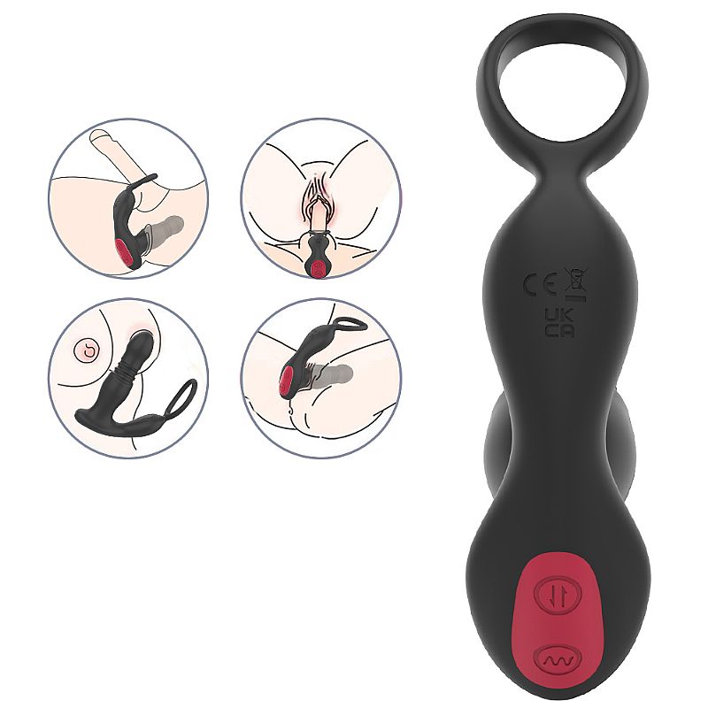 VIBRADOR PRÓSTATA VAI E VEM COM ANEL PENIANO COM CONTROLE - Imagem 5